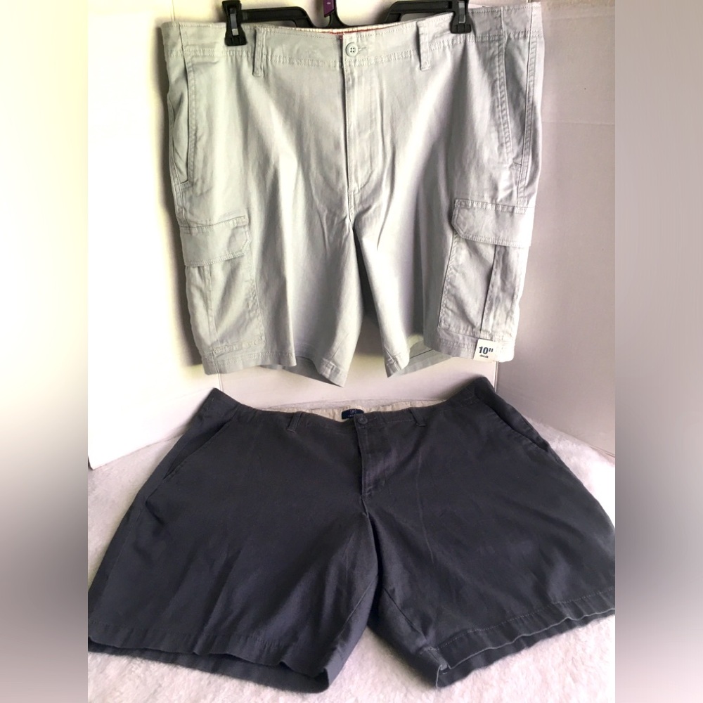 George - 2 Pairs of Men's Shorts Size 44 Gray Cargo Shorts NWT